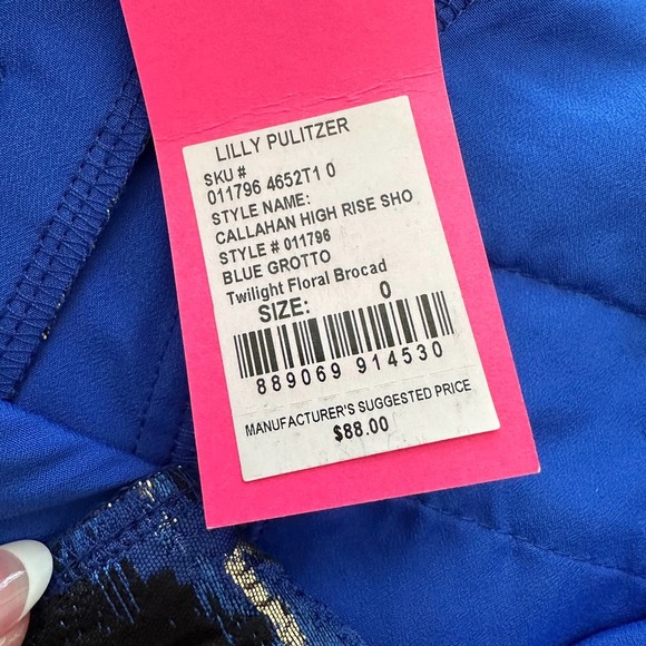 NWT Lily Pulitzer Callahan High Rise Blue Grotto Dress Shorts, Size 0 - Picture 9 of 9